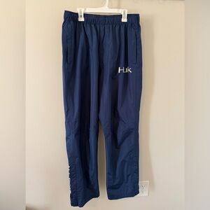 HUK Performance Fishing Rain Pants Size Small Men's CYA Waterproof Blue Packable
